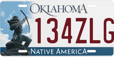 OK license plate 134ZLG