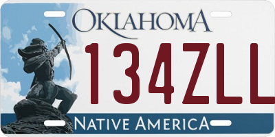 OK license plate 134ZLL