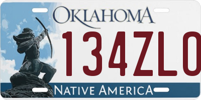 OK license plate 134ZLO