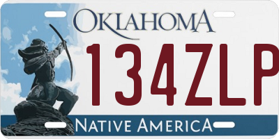 OK license plate 134ZLP