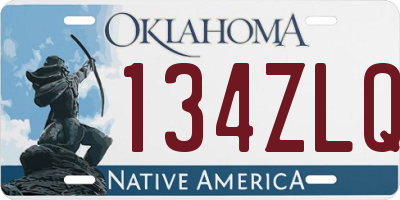 OK license plate 134ZLQ