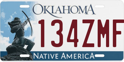 OK license plate 134ZMF