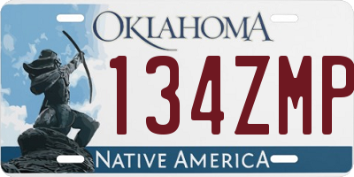 OK license plate 134ZMP