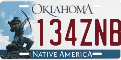 OK license plate 134ZNB