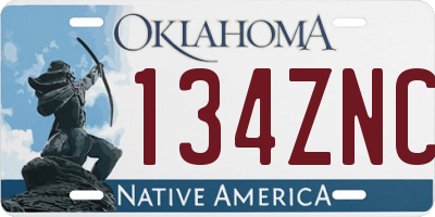 OK license plate 134ZNC