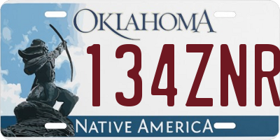 OK license plate 134ZNR
