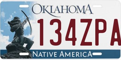 OK license plate 134ZPA