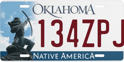 OK license plate 134ZPJ