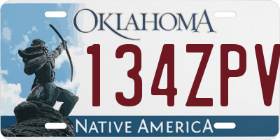 OK license plate 134ZPV