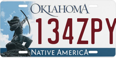 OK license plate 134ZPY