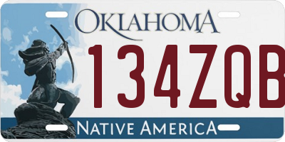 OK license plate 134ZQB