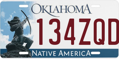 OK license plate 134ZQD