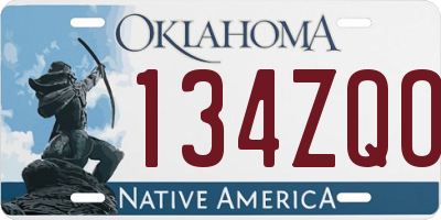 OK license plate 134ZQO
