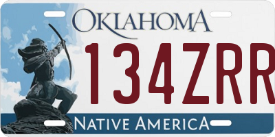 OK license plate 134ZRR
