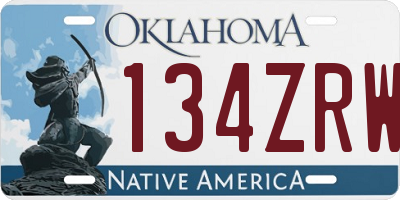 OK license plate 134ZRW