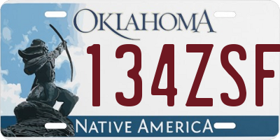 OK license plate 134ZSF