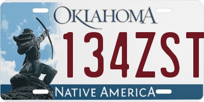 OK license plate 134ZST