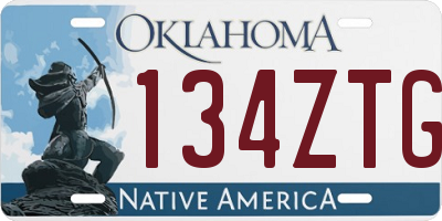 OK license plate 134ZTG