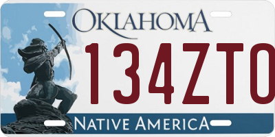 OK license plate 134ZTO