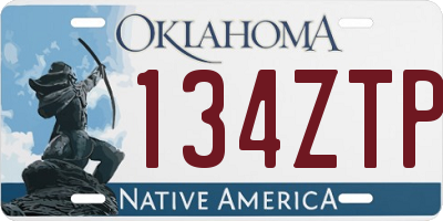 OK license plate 134ZTP