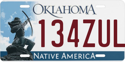 OK license plate 134ZUL