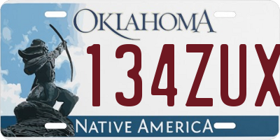OK license plate 134ZUX