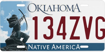 OK license plate 134ZVG