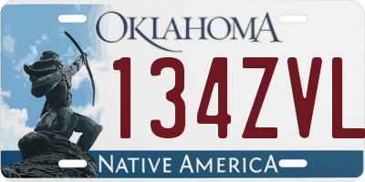 OK license plate 134ZVL