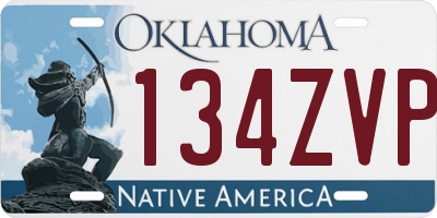OK license plate 134ZVP