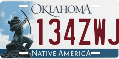 OK license plate 134ZWJ