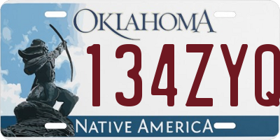 OK license plate 134ZYQ
