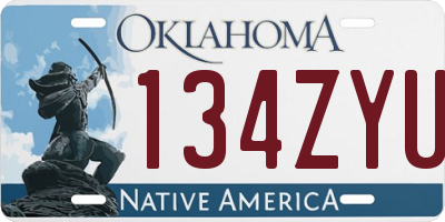 OK license plate 134ZYU