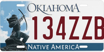 OK license plate 134ZZB