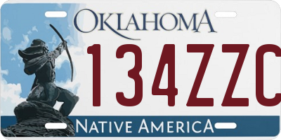 OK license plate 134ZZC