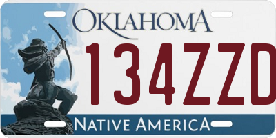 OK license plate 134ZZD