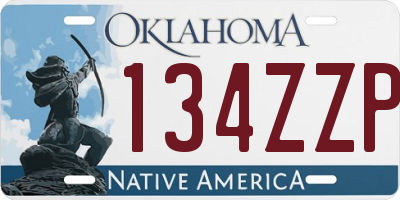 OK license plate 134ZZP