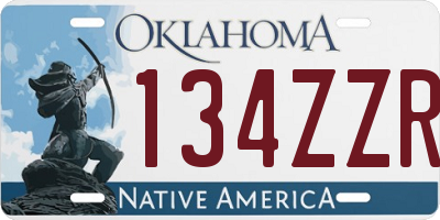 OK license plate 134ZZR