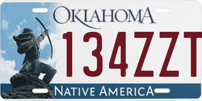 OK license plate 134ZZT