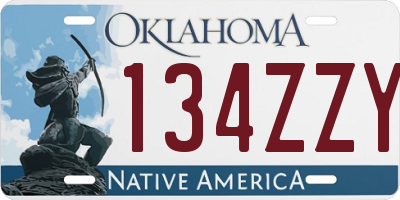 OK license plate 134ZZY