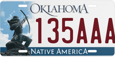 OK license plate 135AAA