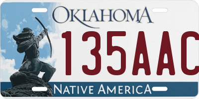 OK license plate 135AAC