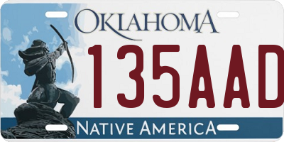 OK license plate 135AAD