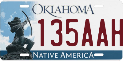 OK license plate 135AAH