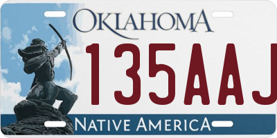 OK license plate 135AAJ