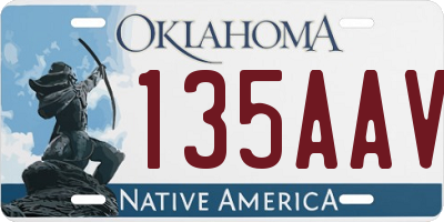 OK license plate 135AAV