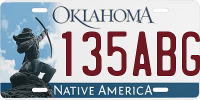OK license plate 135ABG