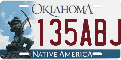OK license plate 135ABJ