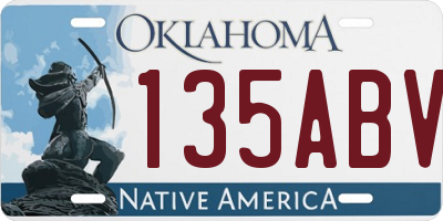 OK license plate 135ABV