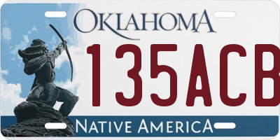 OK license plate 135ACB