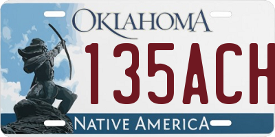 OK license plate 135ACH